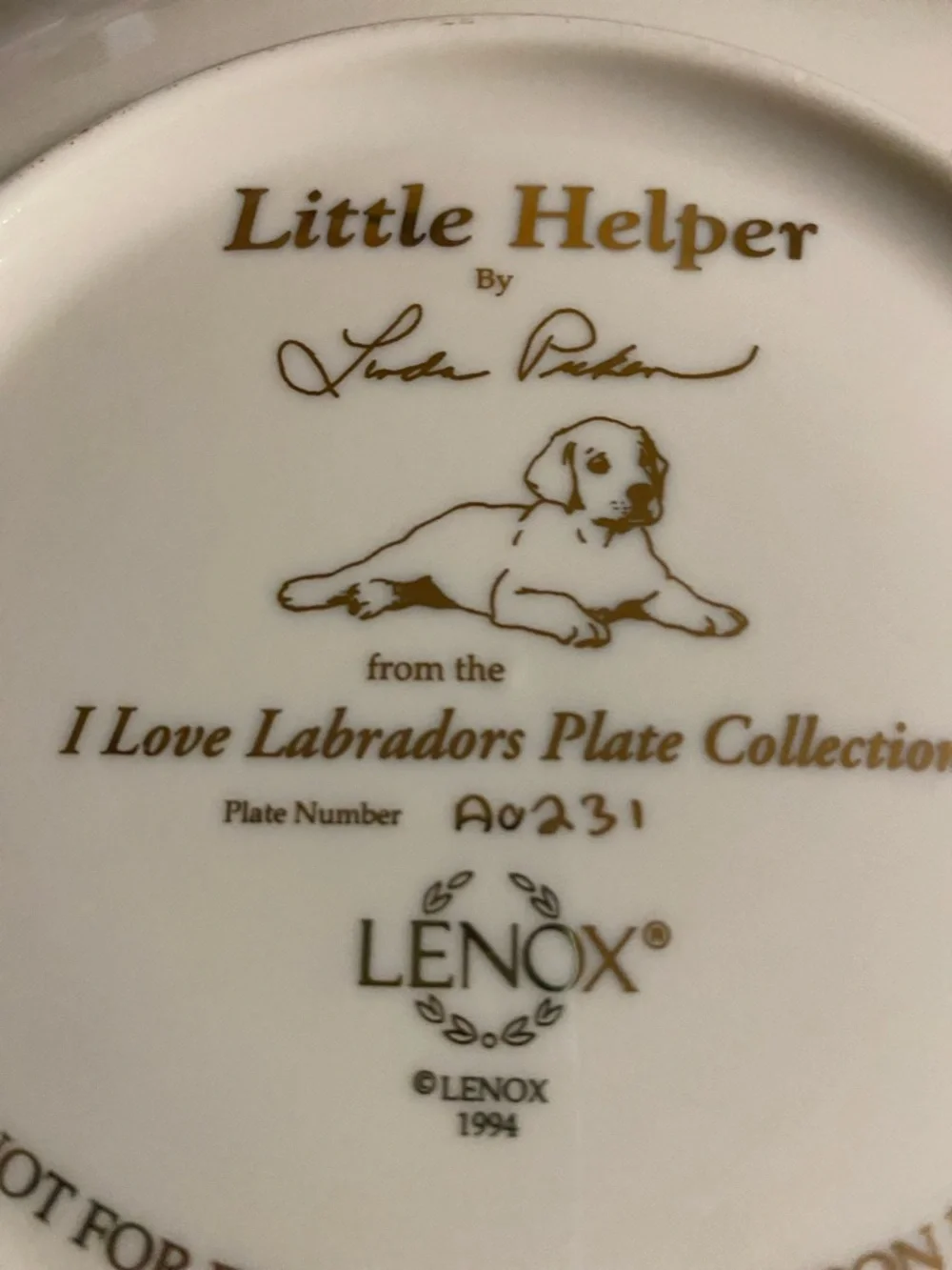 Lenox Decorative Plate with Labrador and Duck